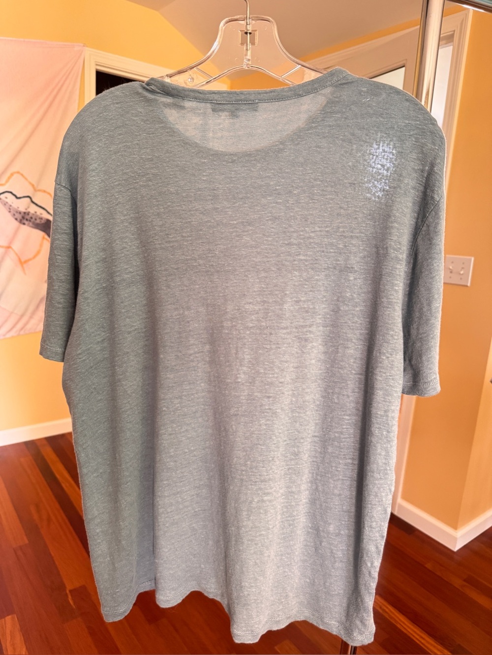 Vince 100% Linen Tee | Women’s Large | Blue Short Sleeve Lightweight Luxury Top - Picture 8 of 9